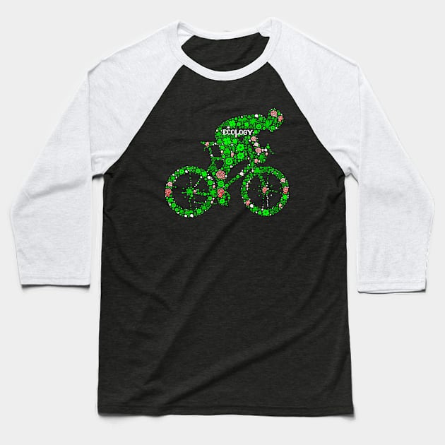 ECOLOGICAL CYCLIST SAVE THE PLANET Baseball T-Shirt by vintagejoa